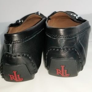RLL Ralph Lauren Black Leather Driving Loafer